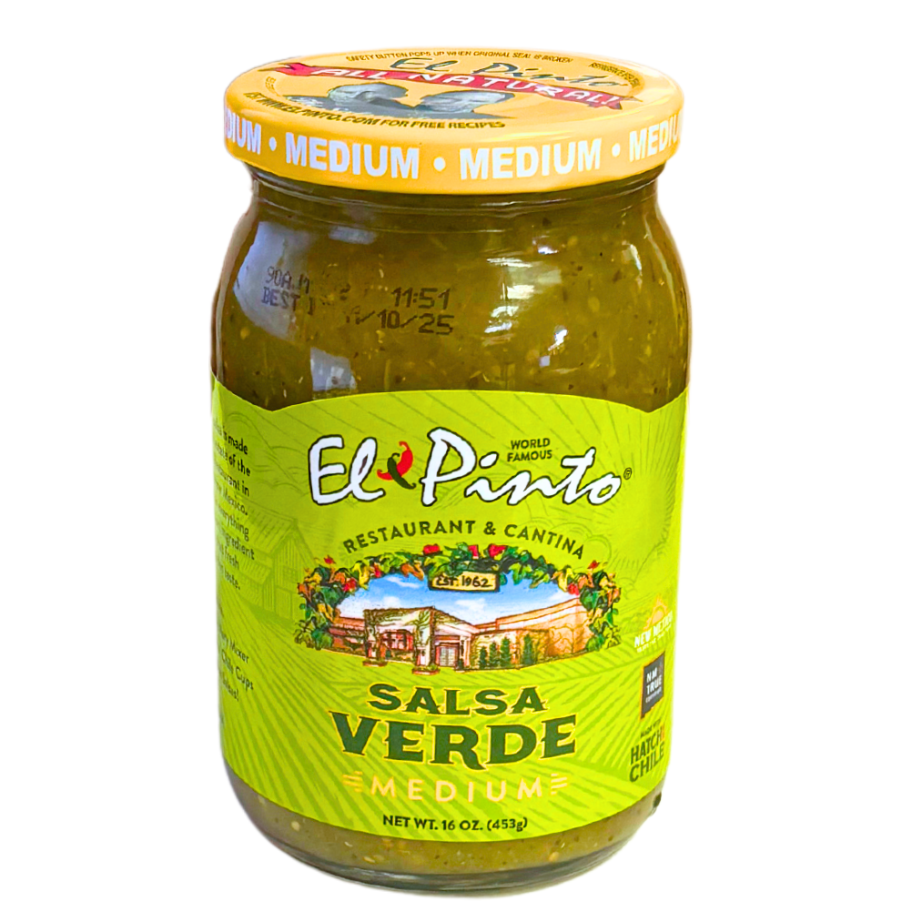 SALSA, MEDIUM SALSA VERDE, EL PINTO, 1 JAR, 16 OZ