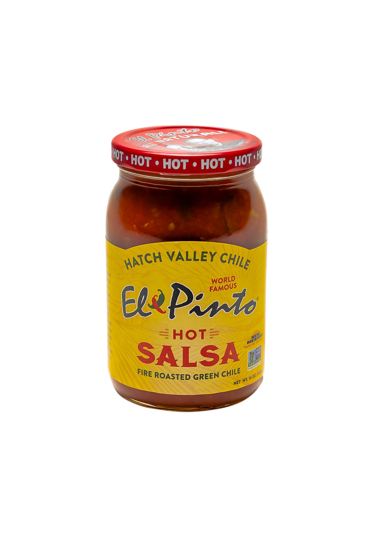 SALSA ORIGINAL (Mild, Medium, Hot), EL PINTO, 1 JAR, 16 OZ