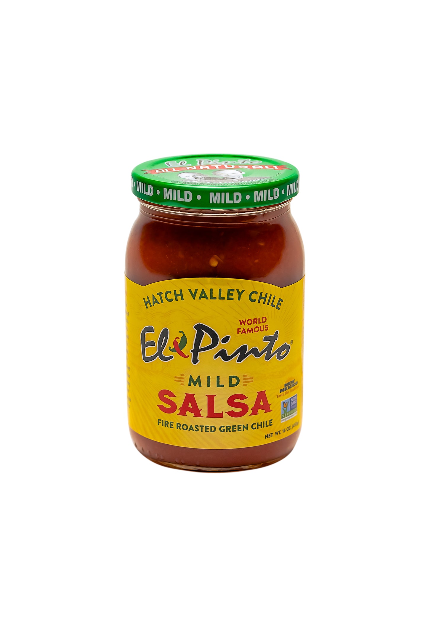 SALSA ORIGINAL (Mild, Medium, Hot), EL PINTO, 1 JAR, 16 OZ