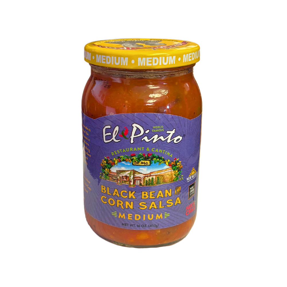 SALSA, MEDIUM BLACK BEAN AND CORN SALSA, EL PINTO, 6 PACK, 16 OZ