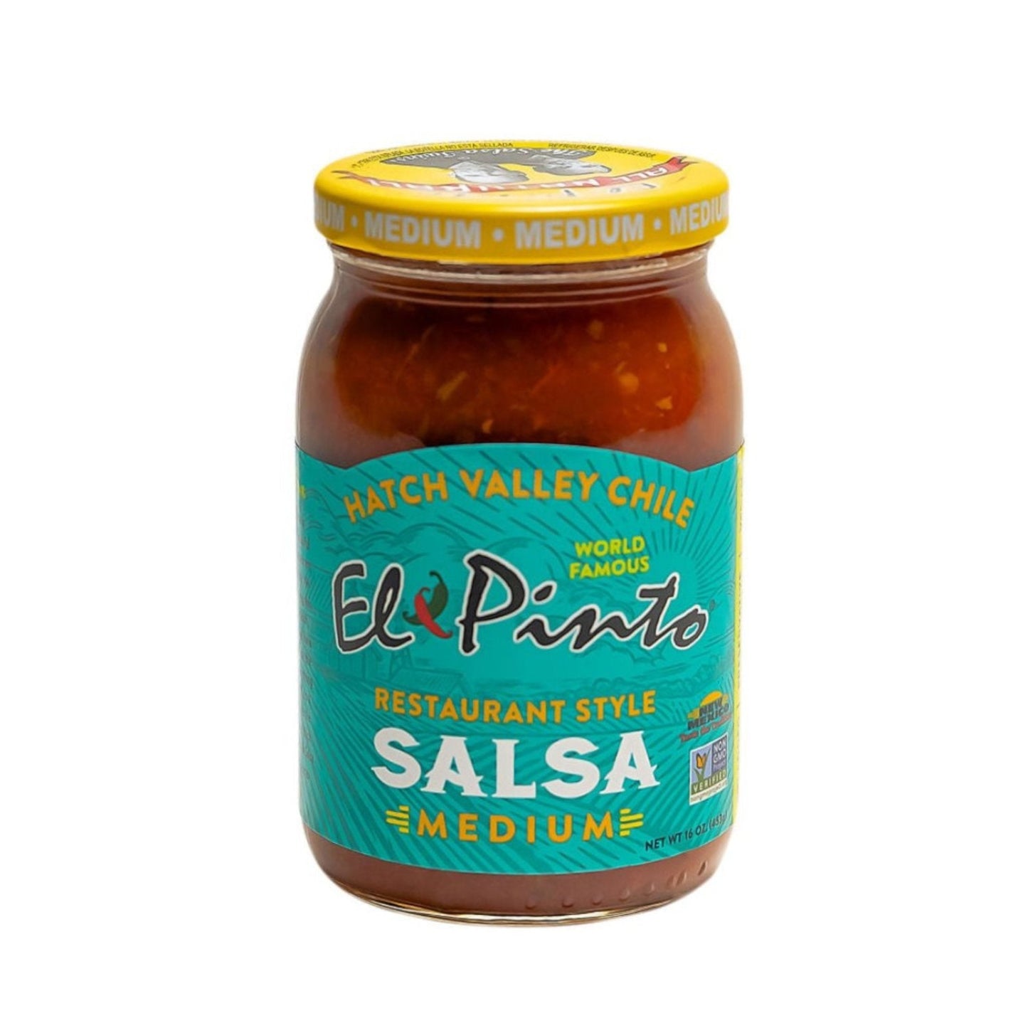 SALSA, MEDIUM RESTAURANT STYLE SALSA, EL PINTO, 1 JAR, 16 OZ