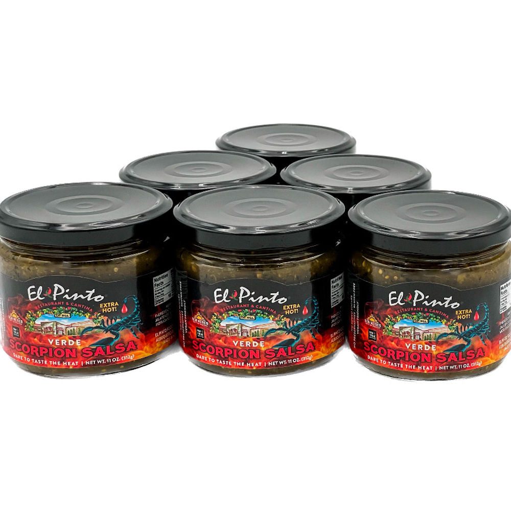 SCORPION SALSA, SCORPION SALSA VERDE, EL PINTO, 11 OZ