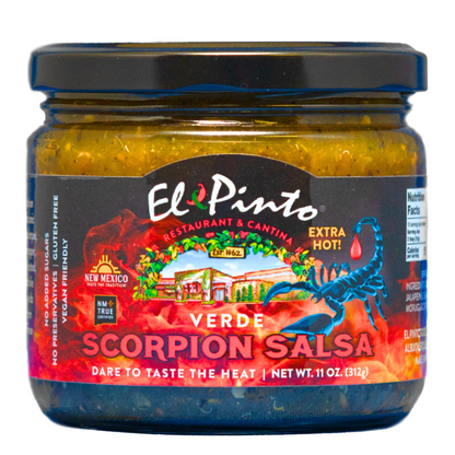 SCORPION SALSA, SCORPION SALSA VERDE, EL PINTO, 11 OZ