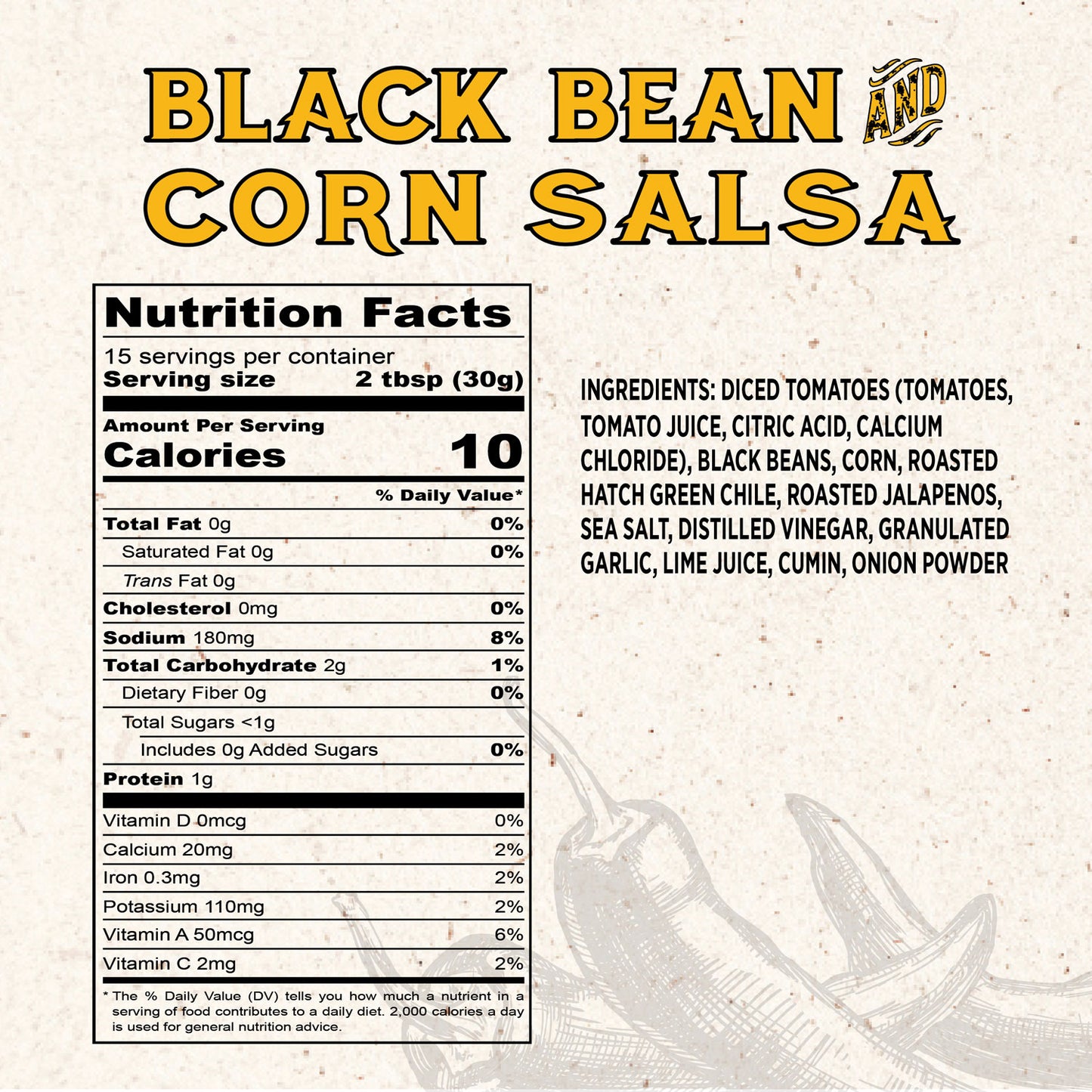 SALSA, MEDIUM BLACK BEAN AND CORN SALSA, EL PINTO
