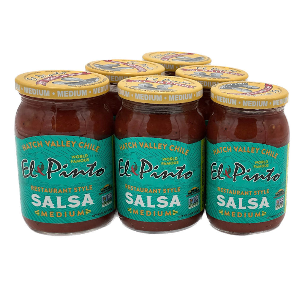 SALSA, MEDIUM RESTAURANT STYLE SALSA, EL PINTO, 1 JAR, 16 OZ El Pinto